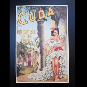 Vintage Travel Tourism Poster Cuba Reproduction Print Art Deco Nouveau 20s 30s 40s