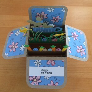 Blaue Osterbox Karte