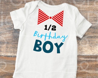 Traje de medio cumpleañero / 1/2 cumpleañero / 1/2 camisa de cumpleaños / cumpleaños personalizado / camisa de cumpleaños / camisa de niño / cumpleaños / cumpleaños