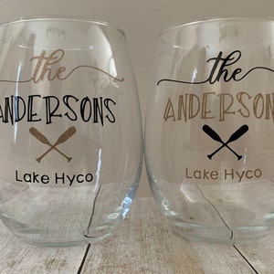 Lake House Stemless Barware|  Lake Life Hostess Gift| Personalized Lake House| Custom Nautical Gifts