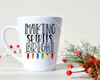 Making Seasons Bright Coffee Mug, Funny Christmas Drinkware| Hostess Gift|  Personalized| Gag Gift| Dirty Santa|  Christmas Lights|