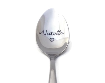 Hand Engraved Nutella spoon teaspoon coffee spoon sweet-tooth cute funny gift