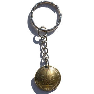 10 German Pfennig coin keyring genuine partiotic gift