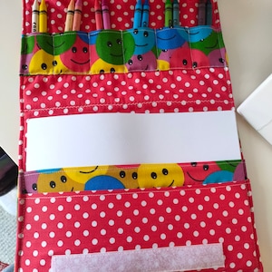 Kinder Bunte Smiley Gesichter Stoff Falten Reise Malbuch Tragetasche, Geburtstagsgeschenk, Aktivitäten Malbuch, Wachsmalstifte