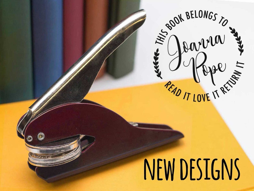 Book Embosser Custom With Your Name and Chosen Design From the Library Of, Book Belongs To, Ex