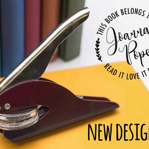 Custom Book Embosser From the Library Of Book Belongs To Ex Etsy