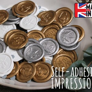 Adesivos de lacre de cera de monograma personalizados, carimbo de lacre de cera de casamento, adesivos autoadesivos, convite de lacre de cera personalizado (formato de coração) 25 mm