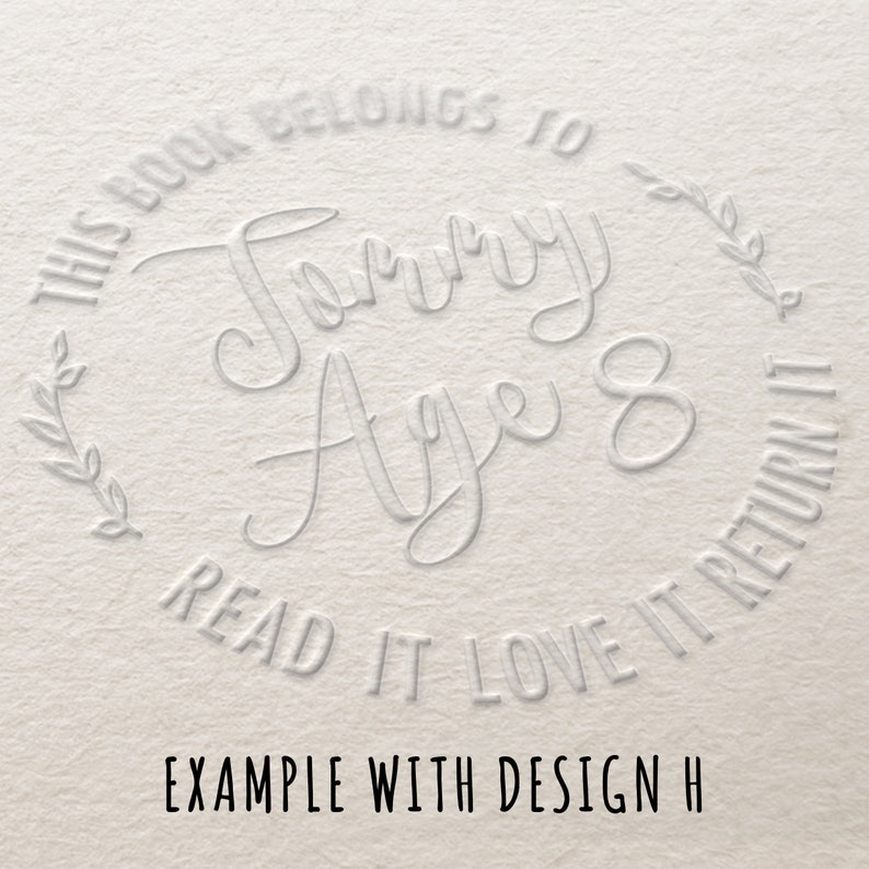 Book Embosser Custom With Your Name and Chosen Design From the Etsy