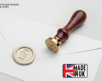 Swirl Wedding Wax Seal Stamp With Initials: 25mm Brass Envelope Seal Design 15