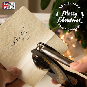 Desejos de Natal Alicate de papel para relevo e selo de papel personalizado com seu texto para cartões de Natal, convites e relevo de envelopes