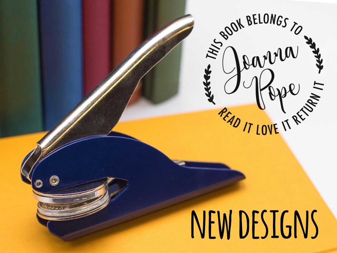 Library Book Embossing Stamp, Custom Logo Embosser Sample, Ex Libris