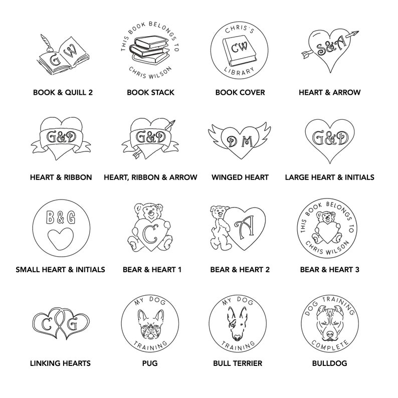 Black & Gold Handheld Book Embosser Ex Libris Monogram Stamp Etsy