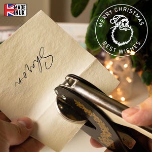 Embosseur Père Noël Père Noël Pince à sceller le père Noël personnalisée avec votre texte pour gaufrage de cartes d'invitation et d'enveloppes de Noël