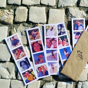 Set of 48 Custom photo strip cards Photo booth insta pixs Film strip collage made from your own pictures