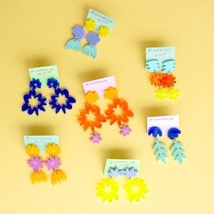 Earrings 'Plants' - Flower, leave, blob, shape
