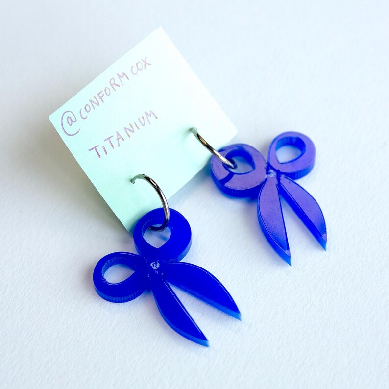 Earrings 'Pencils Scissors' - Potlood, schaar, pencil, scissors darkblue scissors
