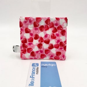 Navigo card holder or transport ticket, ratchet card holder, washable  cotton card holder, inexpensive gift idea, handmade in France