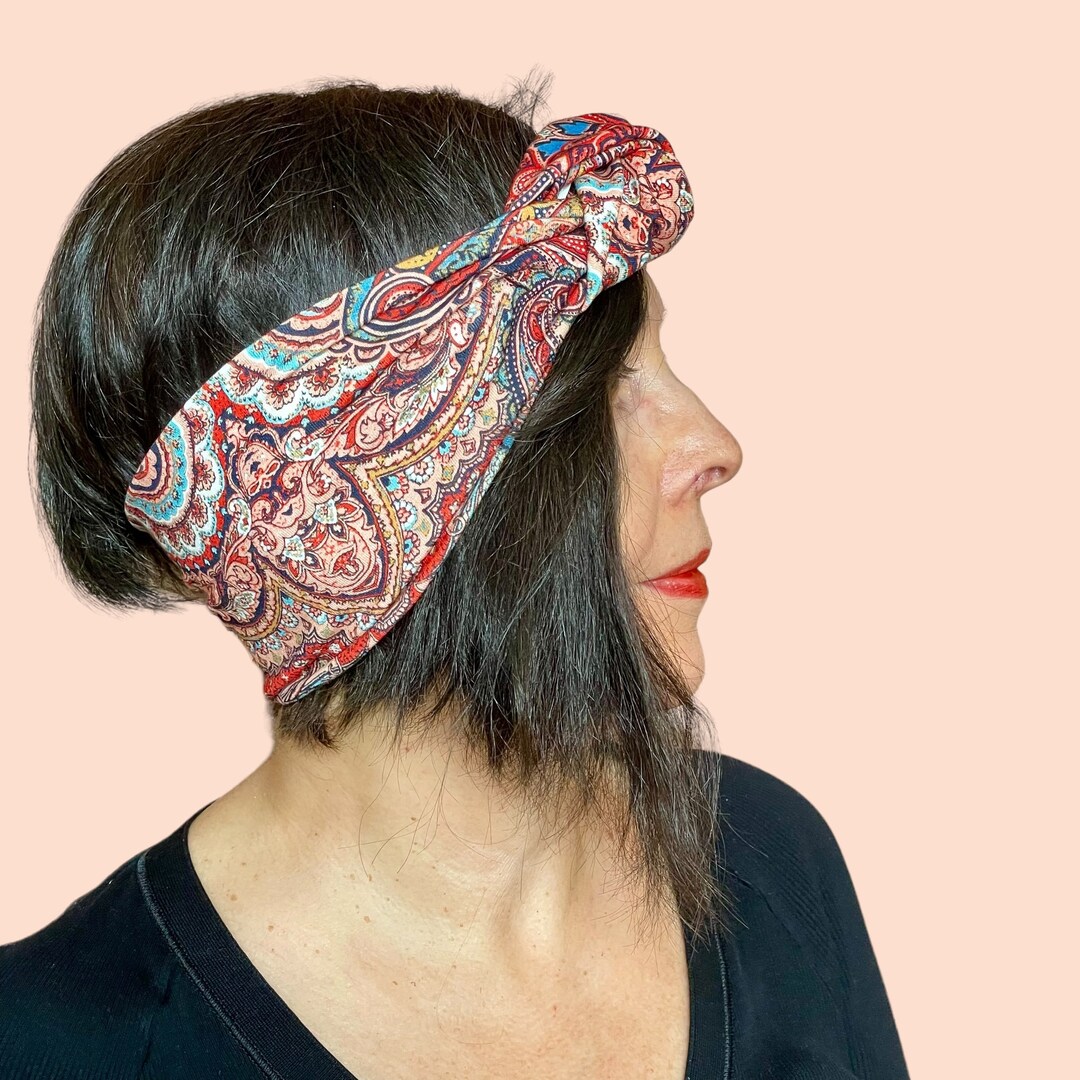 Headband en jersey gris paillette