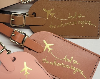 And so the adventure begins! Luggage Tag Gifts - Traveler - Wedding - Birthday & More! Made in the USA