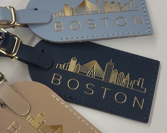 BOSTON Skyline Luggage Tag Gifts - Wedding - Birthday - Shower & More! @CurrysLeather