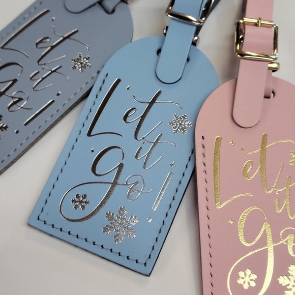 Let it Go! Inspired by Disney's Frozen Luggage Tags Made by @CurrysLeather