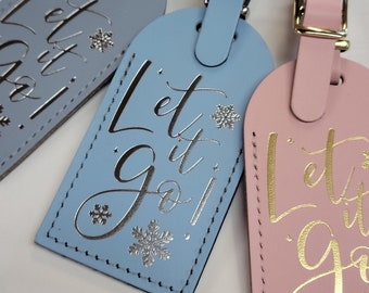 Let it Go! Inspired by Disney's Frozen Luggage Tags Made by @CurrysLeather