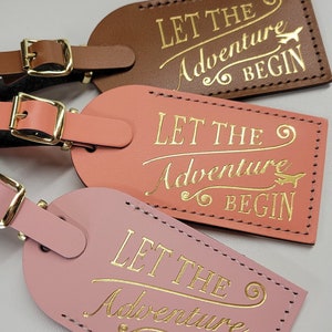 LET the adventure begin Luggage Tag Gifts - Traveler - Wedding - Birthday - Baby Shower & More! Handmade in the USA!