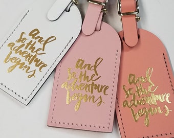 and so the adventure begins Luggage Tag Gifts - Traveler - Wedding - Birthday & More! Made in the USA