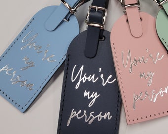 NEW*** You're My Person Grey's Anatomy Luggage Tag Gifts - Traveler - Wedding - Birthday - Shower & More! @CurrysLeather