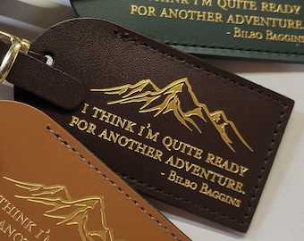 Mountains Bilbo Baggins JRR Tolkien Luggage Tag Gifts - Traveler - Wedding - Birthday - Baby Shower & More! @CurrysLeather