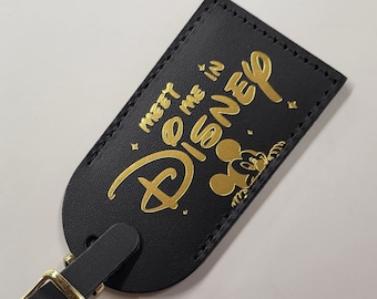 Meet me in Disney!  Luggage Tags Made by @CurrysLeather