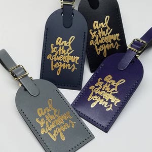 and so the adventure begins Luggage Tag Gifts Traveler Wedding Birthday & More Made in the USA image 3