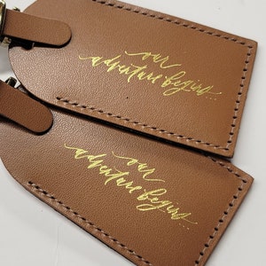 Our Adventure Begins... Luggage Tag - Gifts - Traveler - Wedding - Birthday & More!