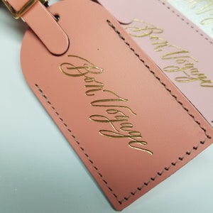 Etichetta per bagaglio Bon Voyage - Regali - Viaggiatore - Matrimonio - Compleanno e altro! @CurrysLeather