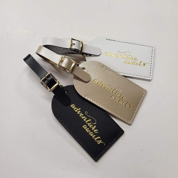 Adventure Awaits Luggage Tag Gifts Traveler Wedding Birthday More Handmade in MA USA currysleather Etsy