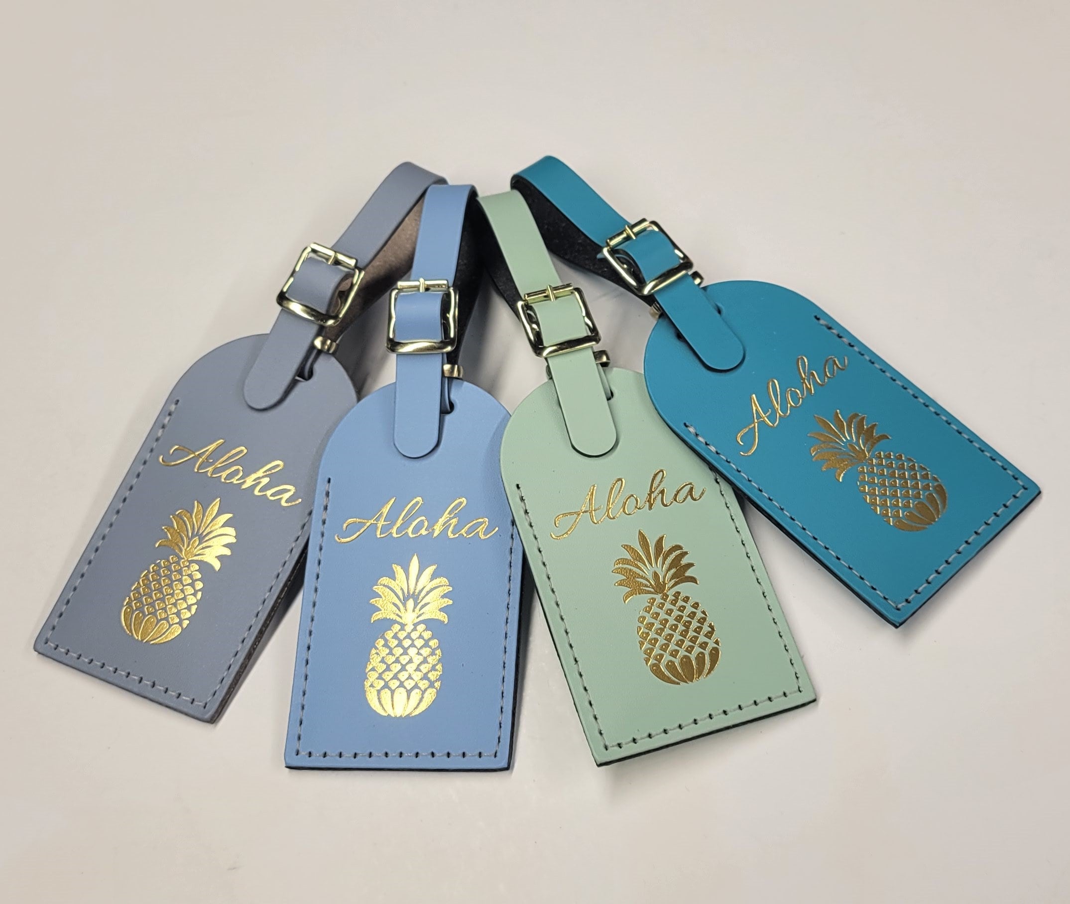 Aloha Pineapple Luggage Tag Gifts - Traveler - Wedding - Shower - Birthday & More! Hawaii, Made in Massachusetts!