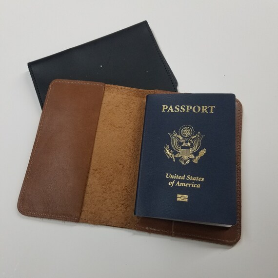 Genuine Leather Passport Book Cover BLANK Made in the USA Etsy