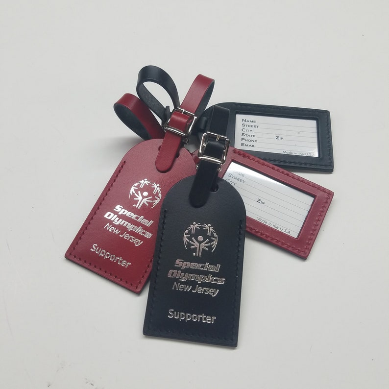 Custom Company Logo Luggage Tags Events Made in the USA by CurrysLeather image 5