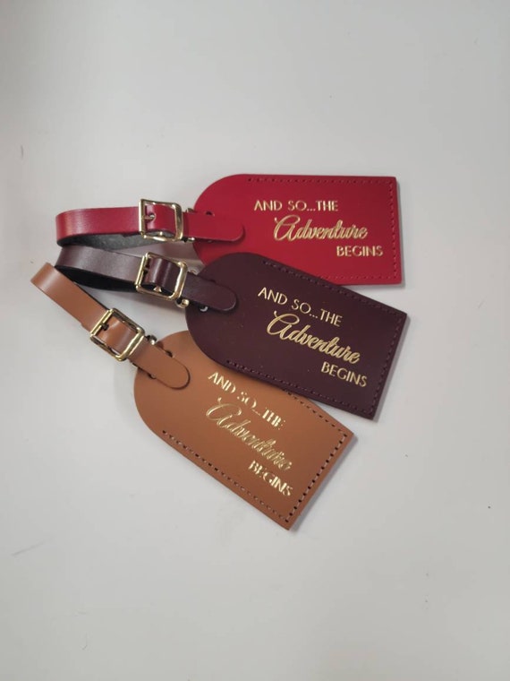 And so the Adventure Begins Luggage Tag Gifts Traveler Wedding