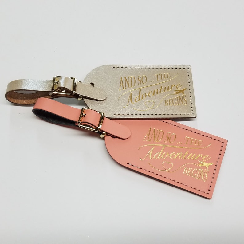 Heart Loop And so the adventure begins Luggage Tag Gifts Traveler Wedding Birthday & More Made in Massachusetts image 5