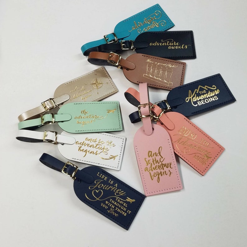 STANDARD design BULK order Wedding Favor Luggage Tags Party Favor Birthday Favor Shower Favor Made in the USA CurrysLeather image 2