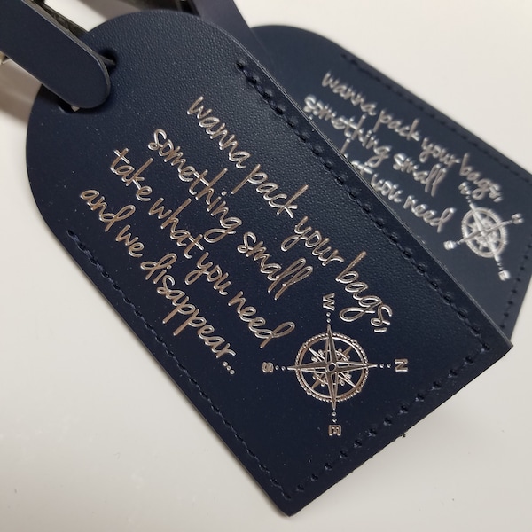 Elegant Compass  Dave Matthews Band Song Lyrics Luggage Tag Gift - Wedding - Birthday - Baby Shower & More! @CurrysLeather