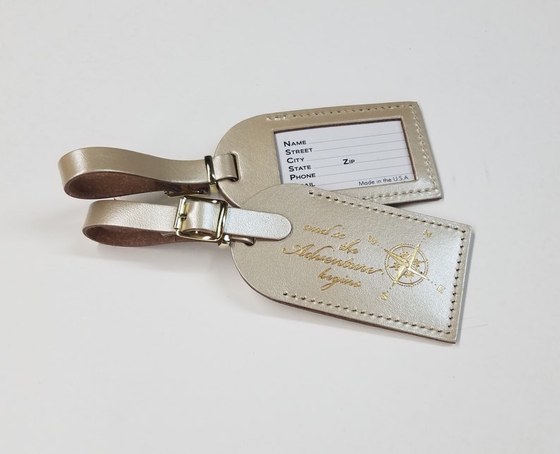NEW Elegant Compass and so the Adventure Begins Luggage Tag - Etsy