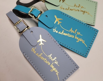 And so the adventure begins! Luggage Tag Gifts - Traveler - Wedding - Birthday & More! Made in the USA