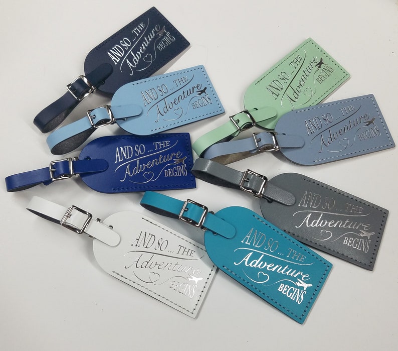 Heart Loop And so the adventure begins Luggage Tag Gifts Traveler Wedding Birthday & More Made in Massachusetts image 6