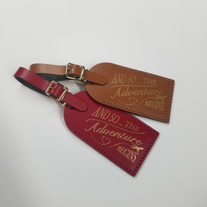 Heart Loop And so the adventure begins Luggage Tag Gifts Traveler Wedding Birthday & More Made in Massachusetts image 3