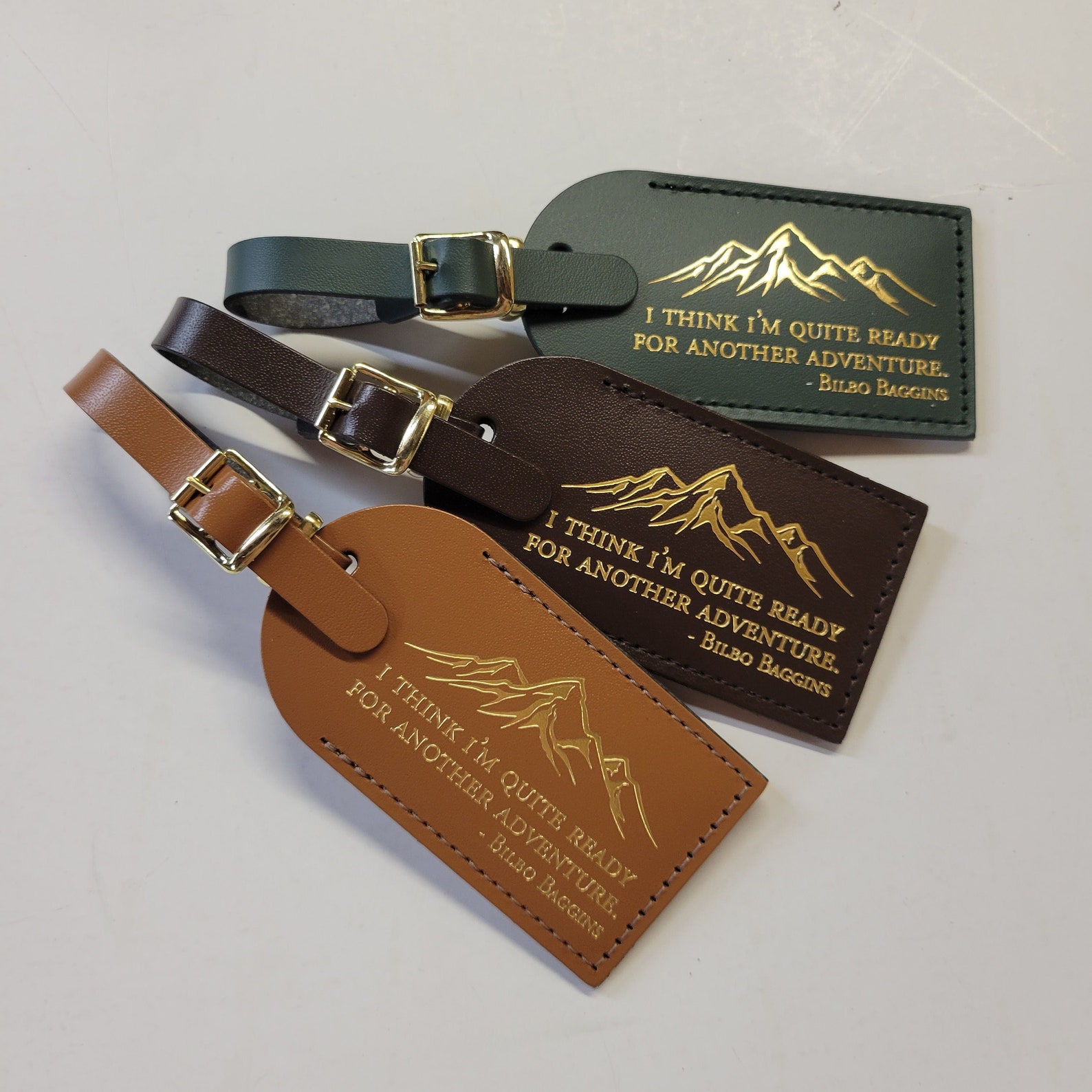 Bilbo Baggins, JRR Tolkien, Luggage Tag: Mountain Adventure Travel Gift USA Made @CurrysLeather