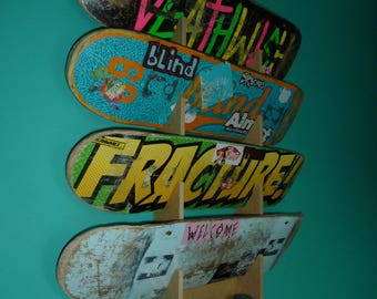 Skateboard Rack. Wall Mounted. Holds up to 4 decks.