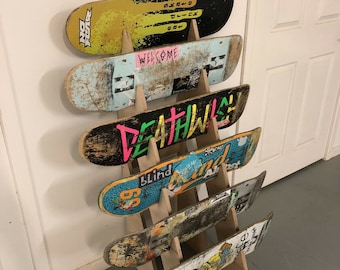 Free Standing Skateboard Rack - Holds 6 Decks