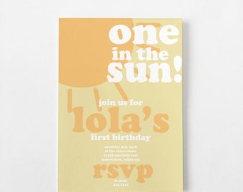 KIDS BIRTHDAY SET - Sunshine Theme - Retro Style - Digital Printable Set
